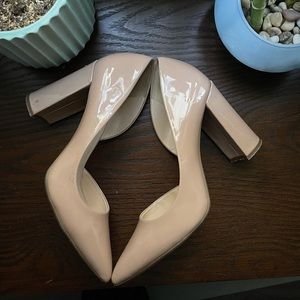 Nude block heels